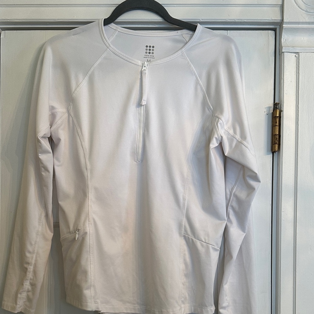 Title 9 White Long Sleeve Half-Zip Pullover
